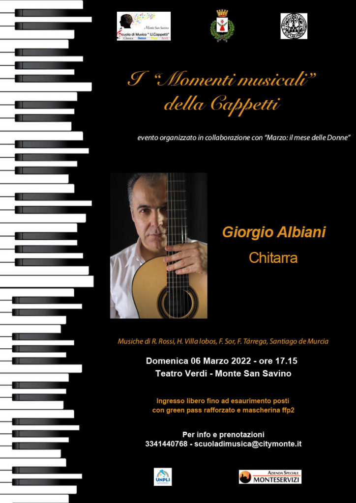 CONCERTO: I “Momenti musicali” della Cappetti - Giorgio Albani - Domenica 06 Marzo ore 17,15