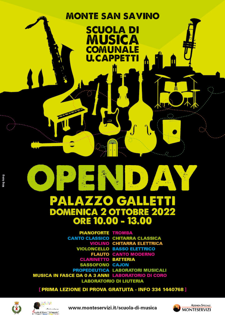OPEN DAY SCUOLA DI MUSICA COMUNALE U. CAPPETTI - 02/10/22 ore 10-13